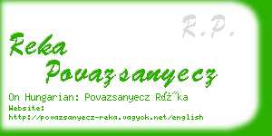 reka povazsanyecz business card